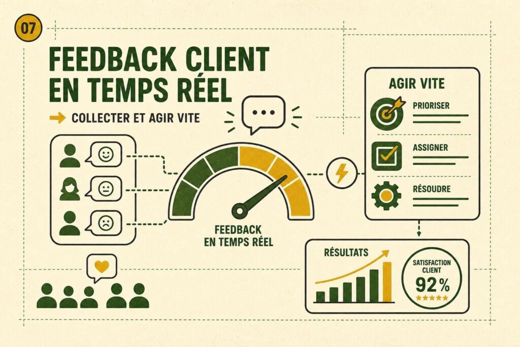 Feedback client en temps réel : collecter et agir vite