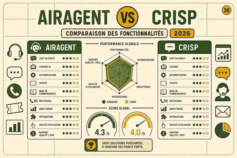 AirAgent vs Crisp : comparaison des fonctionnalités 2026