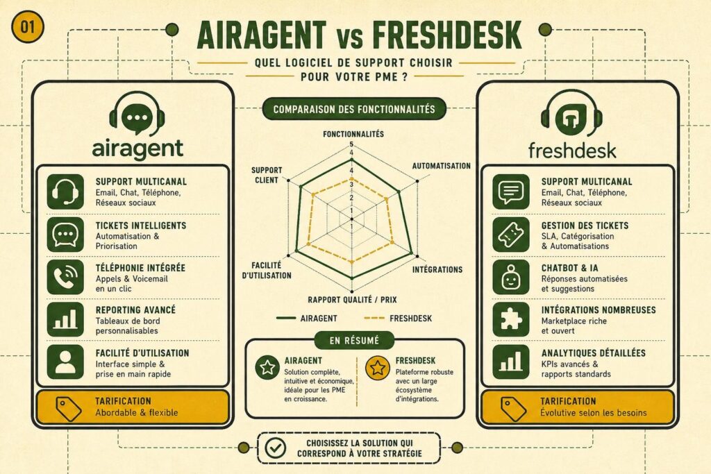 AirAgent vs Freshdesk : quelle solution choisir pour sa PME