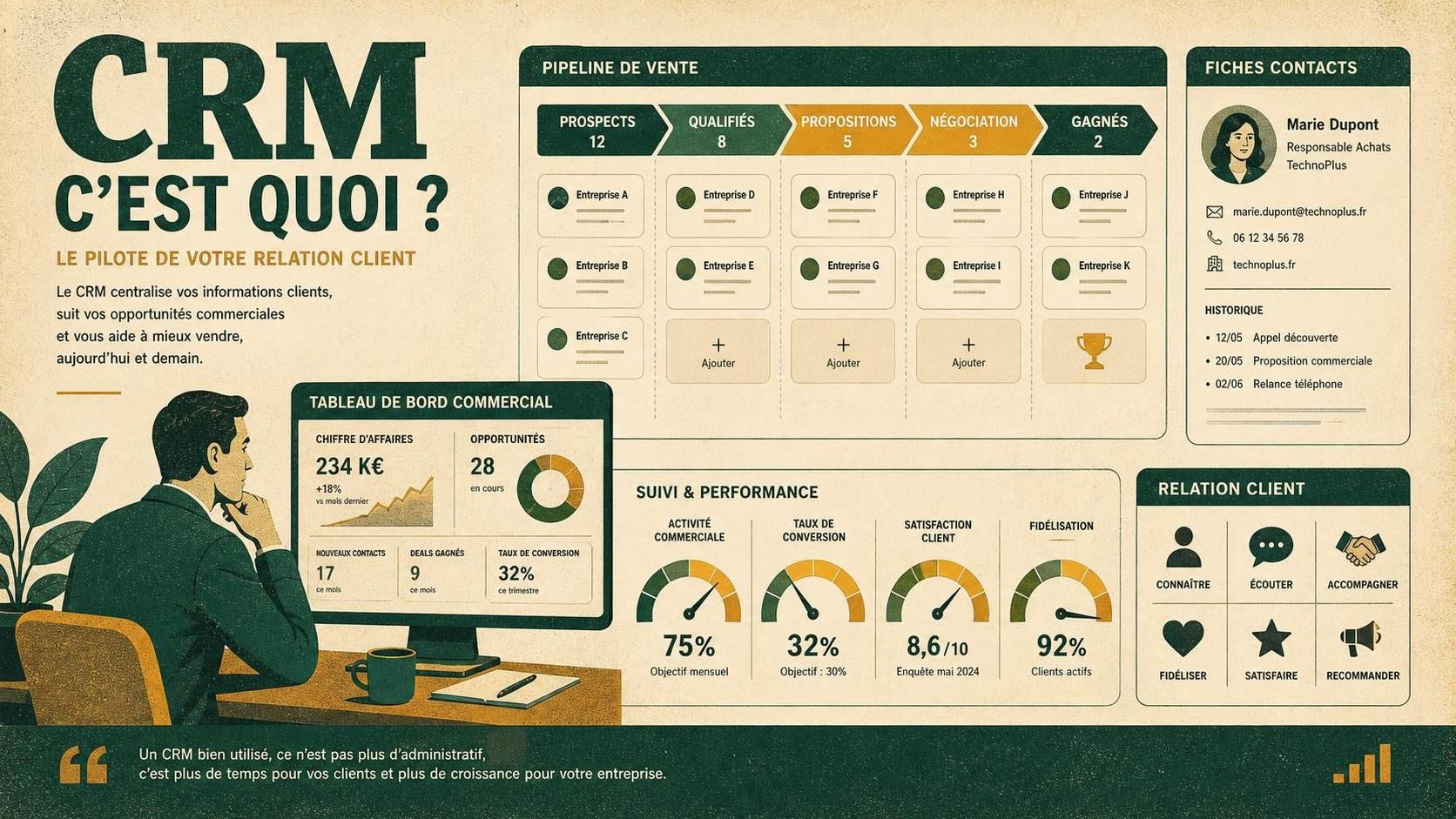 découvrez ce qu'est un crm avec une explication simple et claire, spécialement conçue pour les dirigeants souhaitant optimiser la gestion de leurs relations clients.