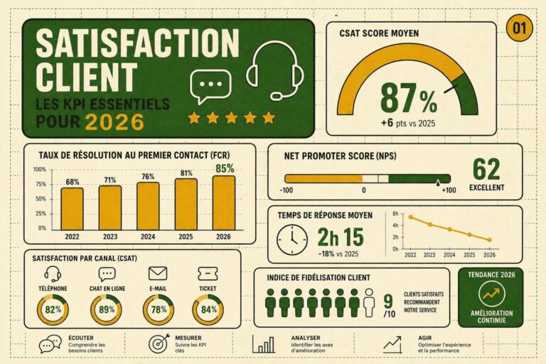 Indicateurs satisfaction client : les KPI essentiels 2026
