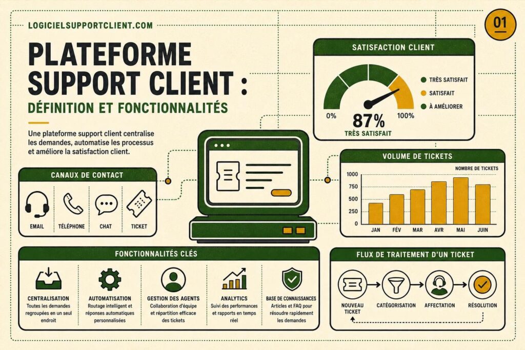 Plateforme support client : définition et fonctionnalités