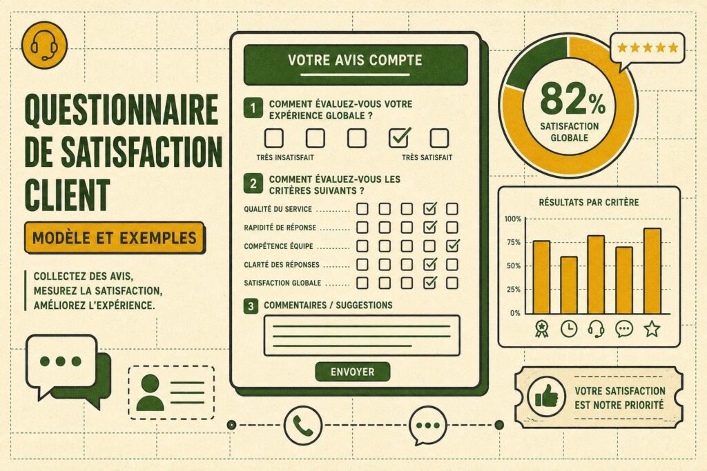 Questionnaire de satisfaction client : modèle et exemples