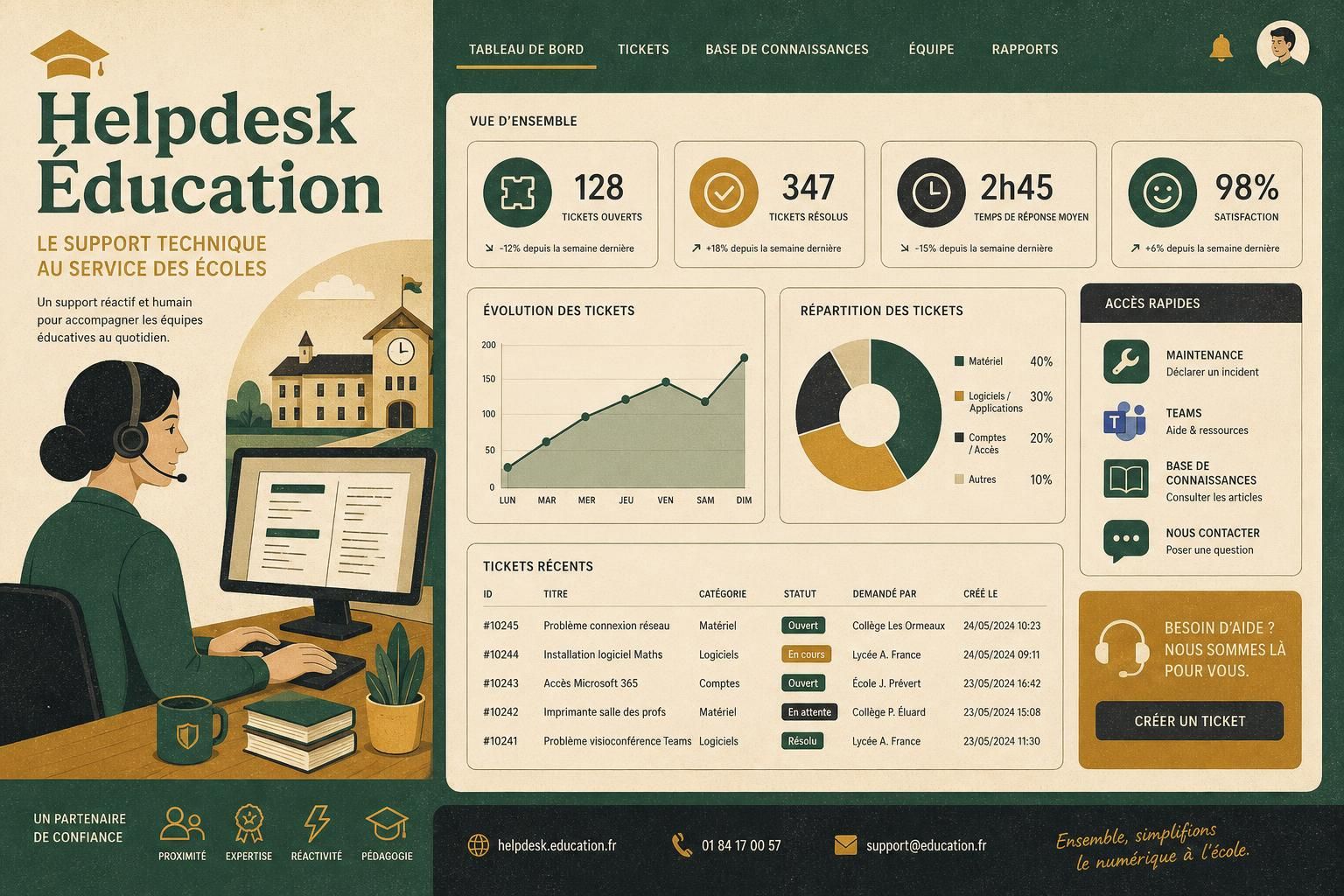 helpdesk éducation : un support technique dédié aux écoles pour résoudre rapidement vos problèmes informatiques et garantir un fonctionnement optimal.