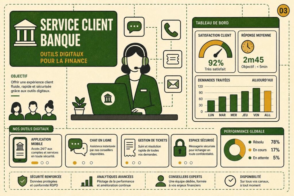Service client banque : outils digitaux pour la finance