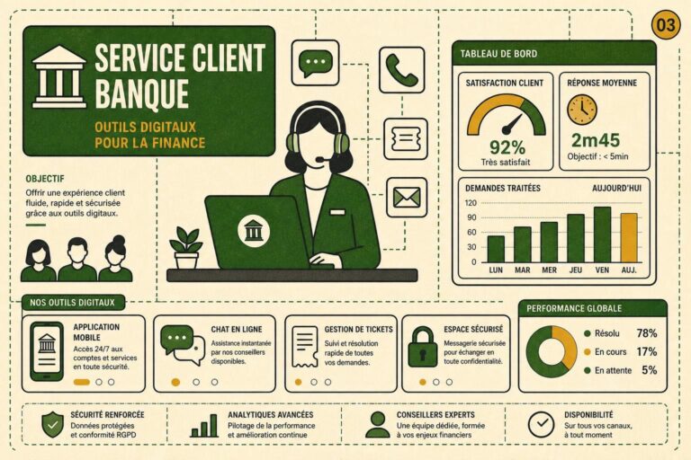 Service client banque : outils digitaux pour la finance