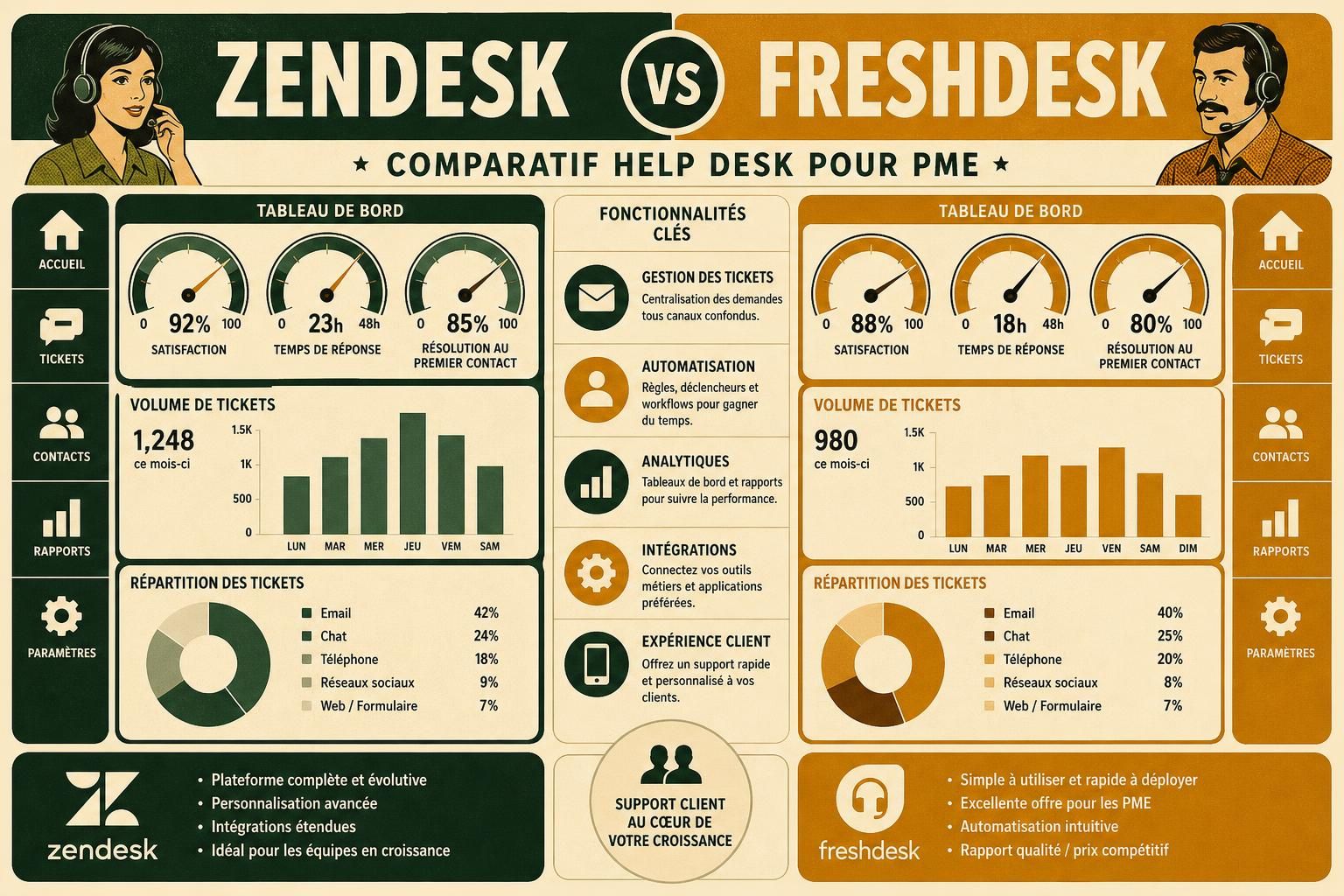 découvrez notre comparaison complète entre zendesk et freshdesk pour choisir le meilleur helpdesk en 2026. analysez les fonctionnalités, tarifs et avantages pour optimiser votre support client.