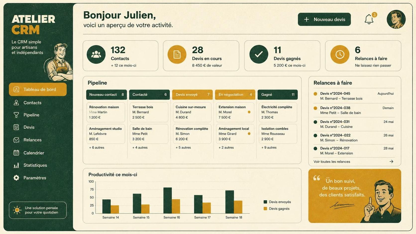 découvrez des solutions crm simples et efficaces spécialement conçues pour les artisans et indépendants afin de gérer facilement leurs clients et développer leur activité.