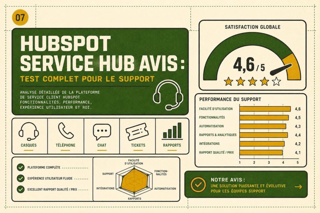 HubSpot Service Hub avis : test complet pour le support