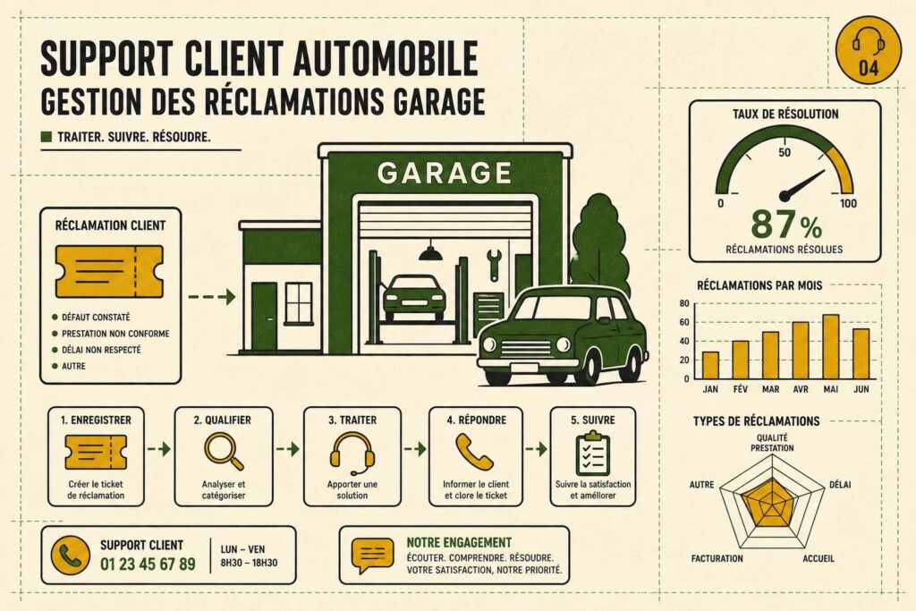 Support client automobile : gestion des réclamations garage