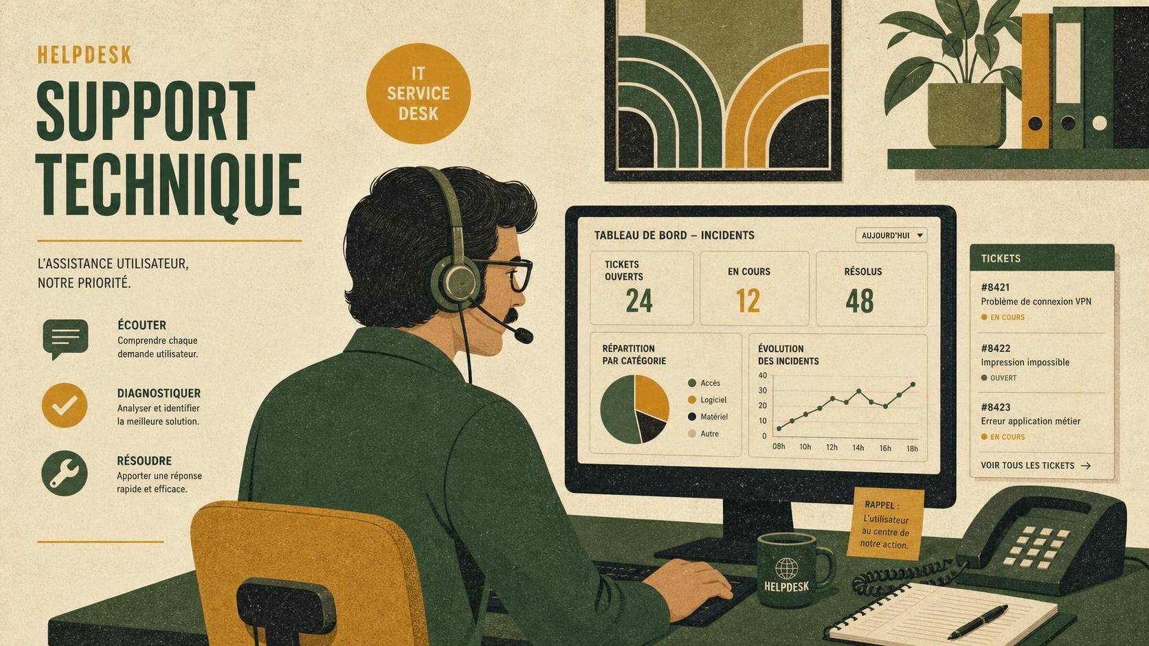 découvrez les missions, compétences et outils essentiels du technicien helpdesk pour assurer un support informatique efficace et résoudre les problèmes des utilisateurs.