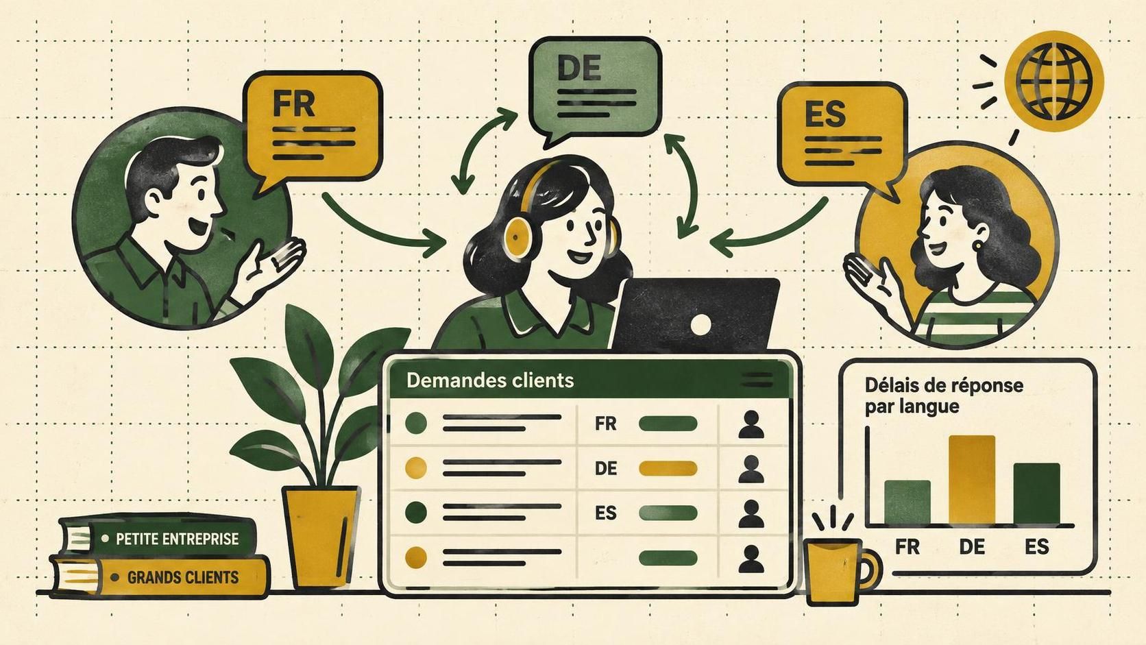 découvrez les outils et bonnes pratiques pour offrir un support client multilingue efficace et améliorer l’expérience de vos clients à l’international.